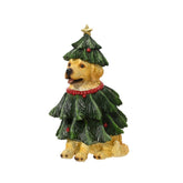 Decoris Polyrsin Standing Dog with Tree Costume 24cm
